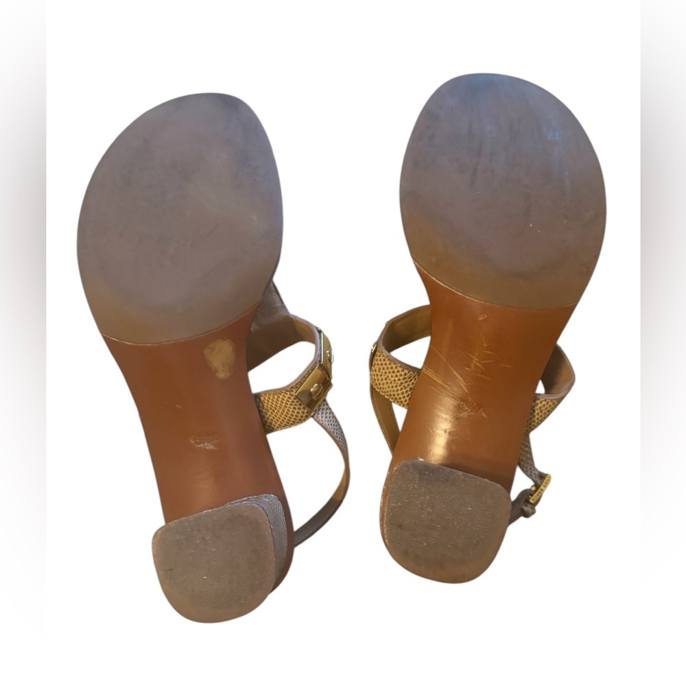 Tory Burch Brown Sandals with Gold Accents - Picture 5 of 7